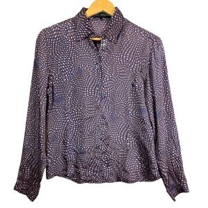 Vintage Isabel Marant Blouse Women‎ Sz 1 US 4 Long Sleeve Abstract Print Button